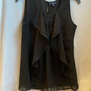 GAP sleeveless black chiffon top XS